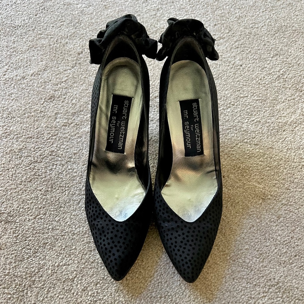 1980’s Stuart Weitzman for Mr. Seymour VTG Black Polka Dot Pumps